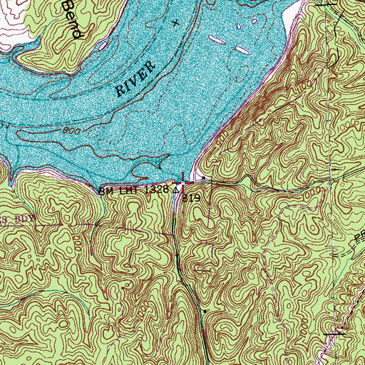 Topographic Map of Rocky Hollow, TN