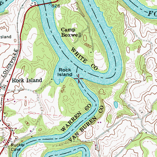 Topographic Map of Rocky River, TN