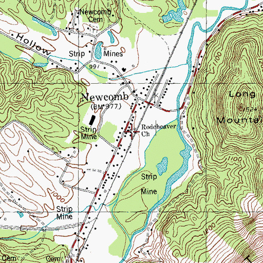 Topographic Map of Rodeheaver Church, TN
