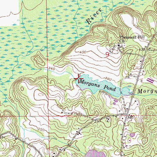 Topographic Map of Morgan Pond, AL