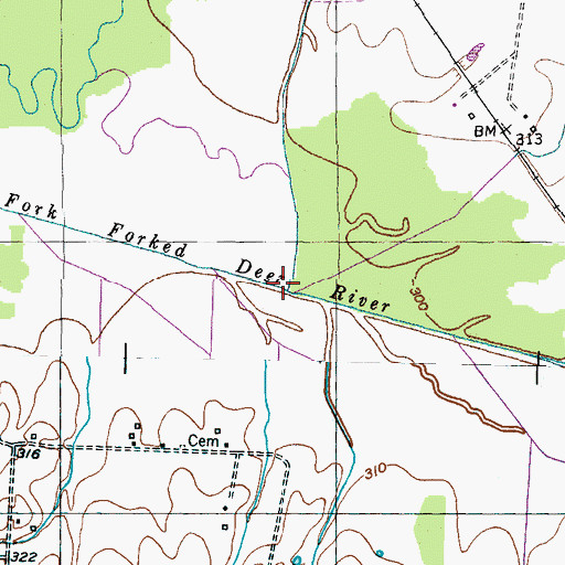 Topographic Map of Rogers Branch, TN