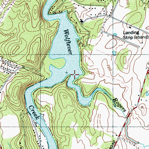Topographic Map of Rogers Branch, TN