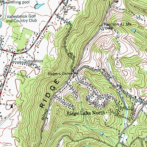 Topographic Map of Rogers Cemetery, TN