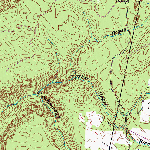 Topographic Map of Rogers Creek, TN