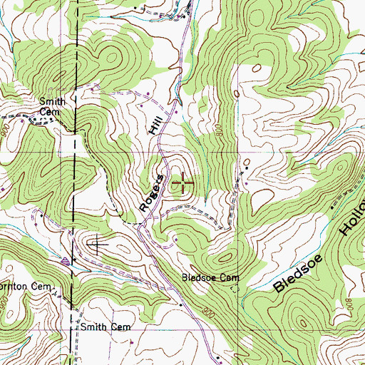 Topographic Map of Rogers Hill, TN