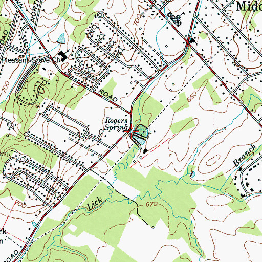 Topographic Map of Rogers Spring, TN