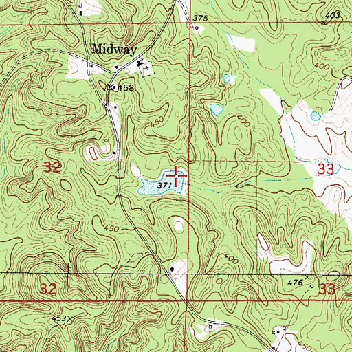 Topographic Map of J D Phillips Lake Dam, AL
