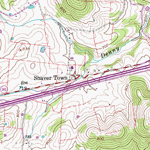 Topographic Map of Rollins Cemetery, TN