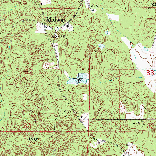 Topographic Map of J D Phillips Lake, AL