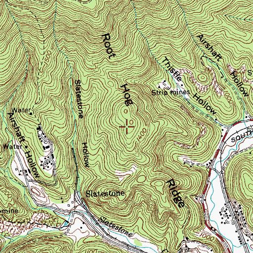 Topographic Map of Root Hog Ridge, TN
