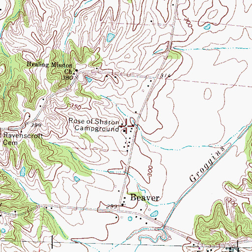 Topographic Map of Rose of Sharon Campground, TN