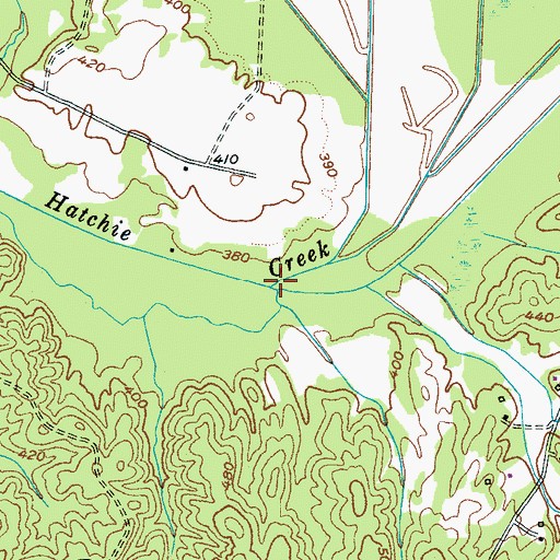 Topographic Map of Rose Creek, TN