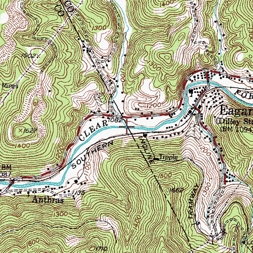 Topographic Map of Rose Creek, TN