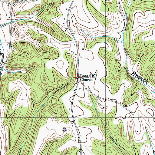 Topographic Map of Rose Hill Church, TN