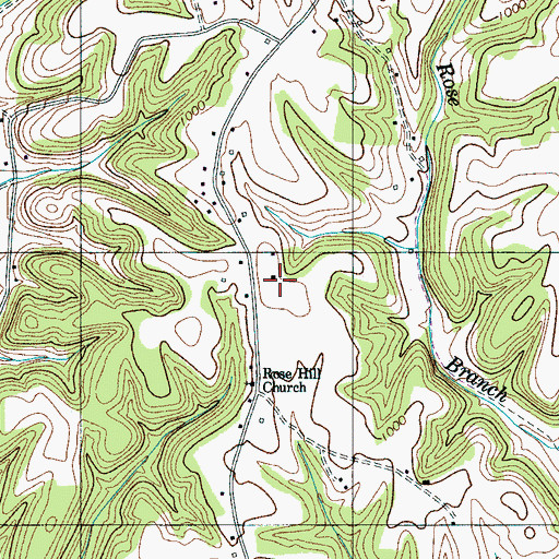 Topographic Map of Rose Hill School, TN