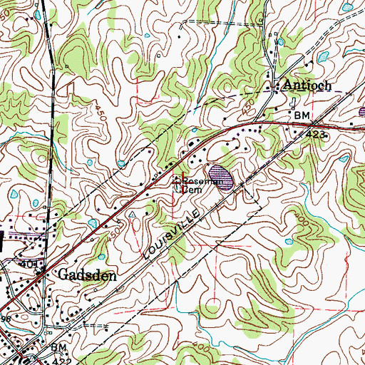 Topographic Map of Roseman Cemetery, TN