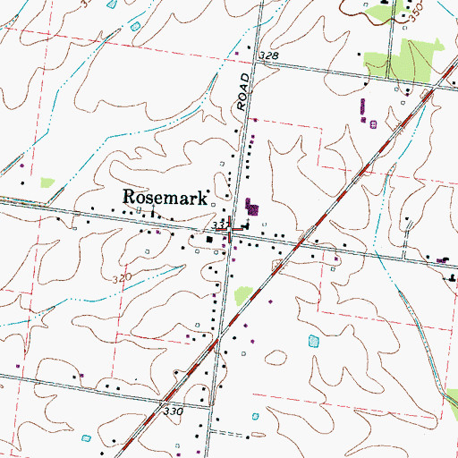 Topographic Map of Rosemark, TN