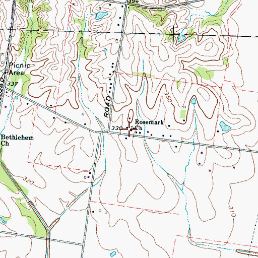 Topographic Map of Rosemark Church, TN