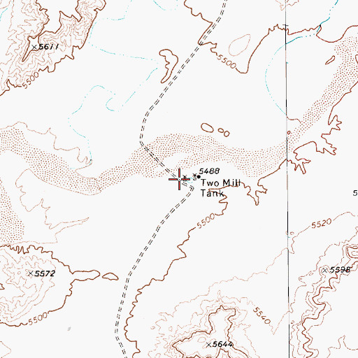 Topographic Map of Two Mill Tank, AZ