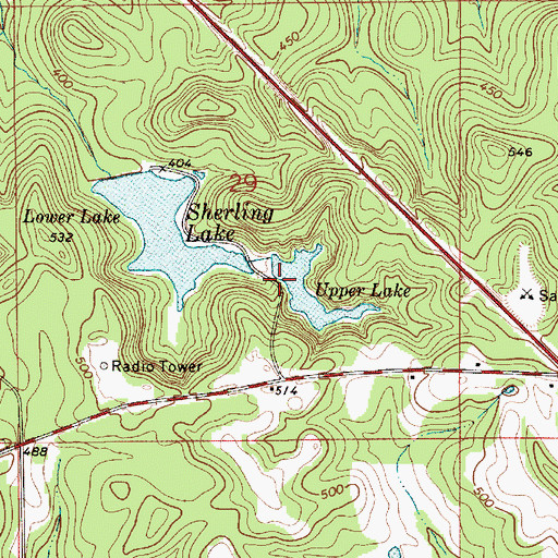 Topographic Map of Sherling Lake Number 1 Dam, AL