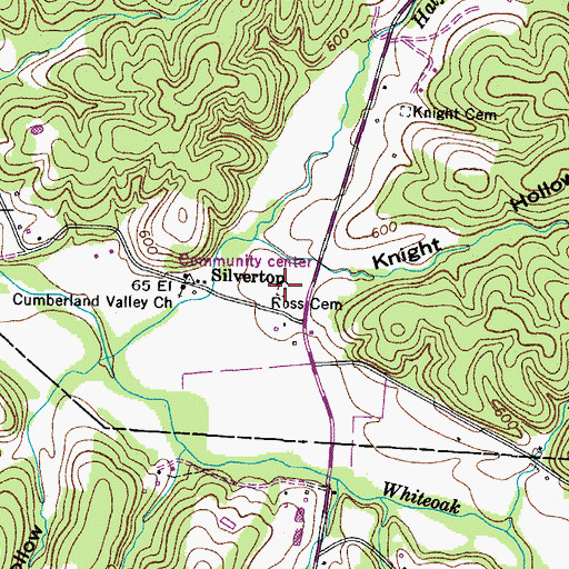Topographic Map of Ross Cemetery, TN