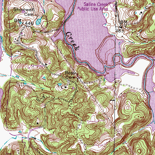 Topographic Map of Ross Cemetery, TN