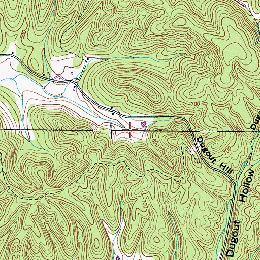 Topographic Map of Ross Creek, TN