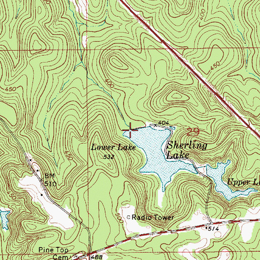 Topographic Map of Butler County Number 1 Dam, AL