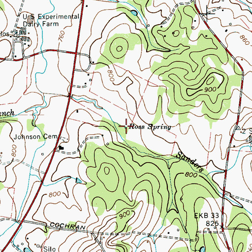 Topographic Map of Ross Spring, TN