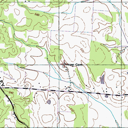 Topographic Map of Rosser Cemetery, TN