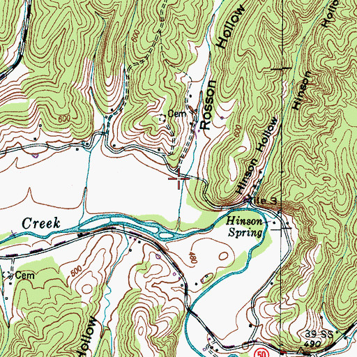 Topographic Map of Rosson Hollow, TN