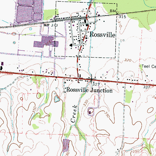 Topographic Map of Rossville Junction, TN