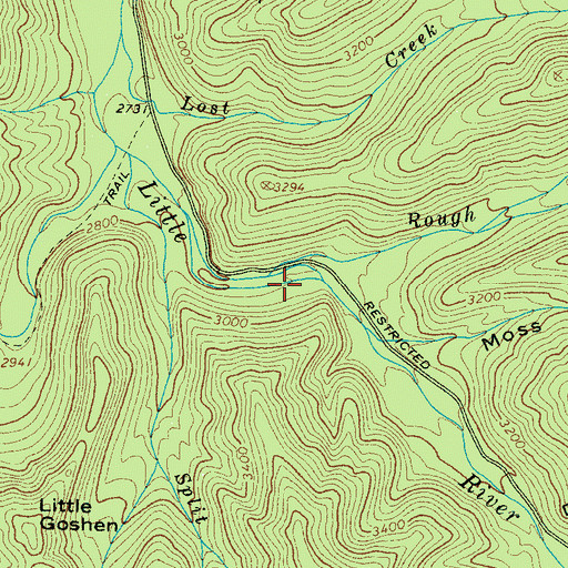 Topographic Map of Rough Creek, TN