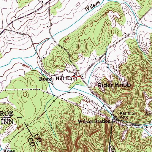 Topographic Map of Rough Hill Church, TN