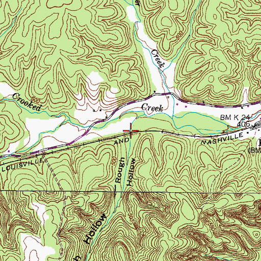 Topographic Map of Rough Hollow, TN