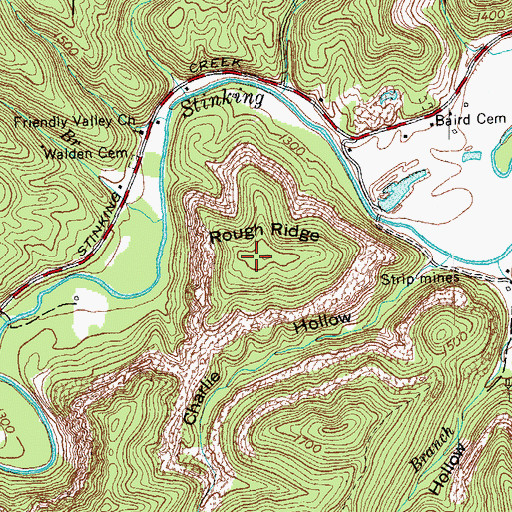 Topographic Map of Rough Ridge, TN