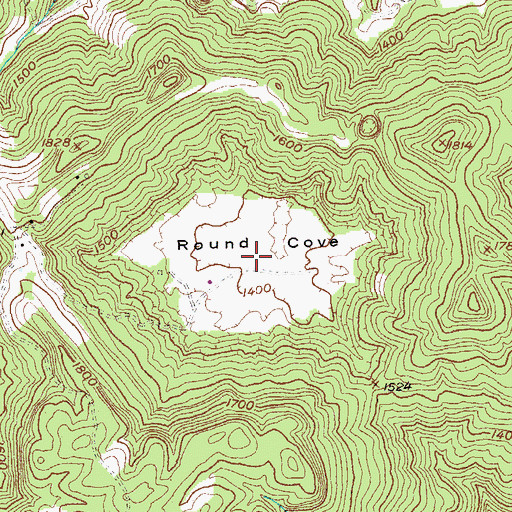 Topographic Map of Round Cove, TN