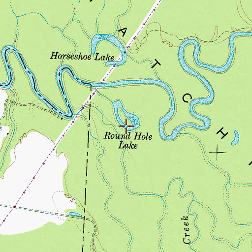 Topographic Map of Round Hole Lake, TN