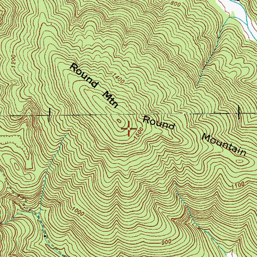 Topographic Map of Round Mountain, TN
