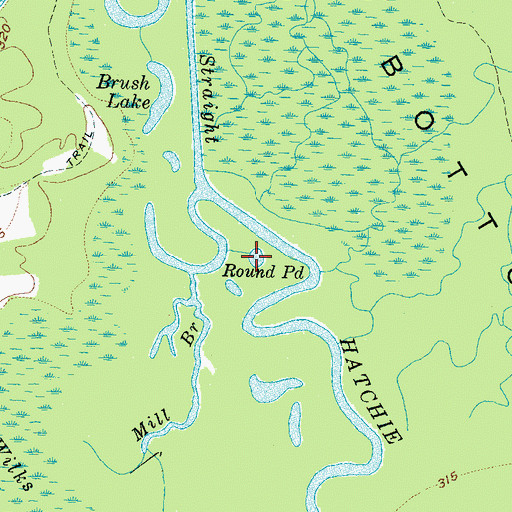 Topographic Map of Round Pond, TN