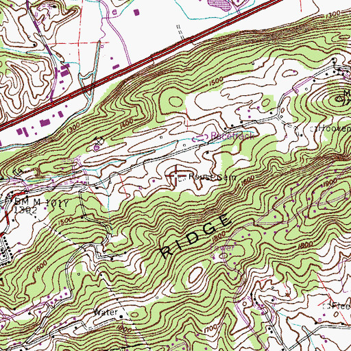 Topographic Map of Roust Cemetery, TN