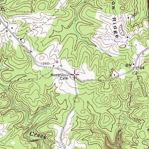 Topographic Map of Royalston Cemetery, TN