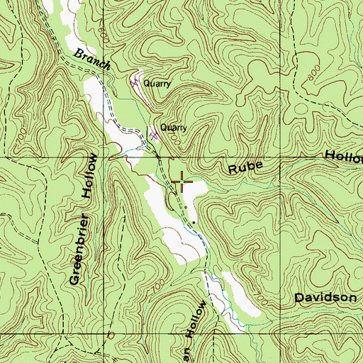 Topographic Map of Rube Hollow, TN