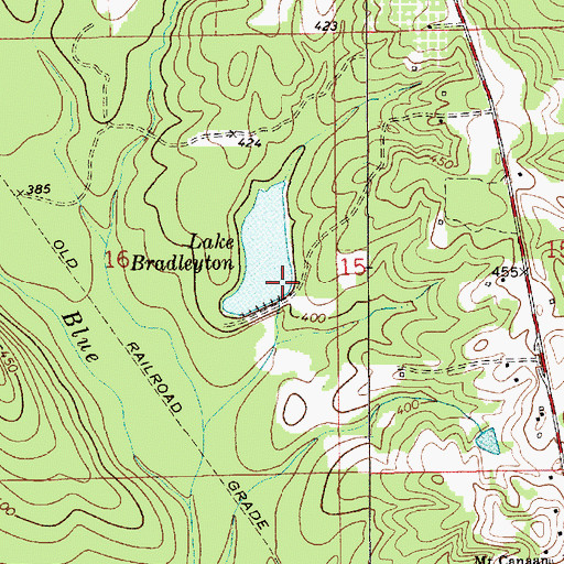 Topographic Map of Bradleton Lake Dam, AL