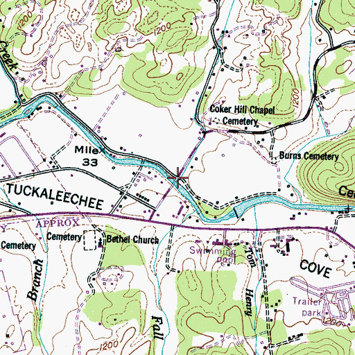 Topographic Map of Rudd Branch, TN