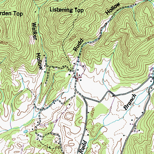 Topographic Map of Rudd Hollow, TN