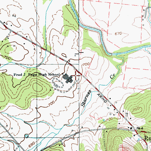 Topographic Map of Fred J Page High School, TN