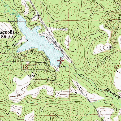 Topographic Map of Magnolia Shores Lake Dam, AL