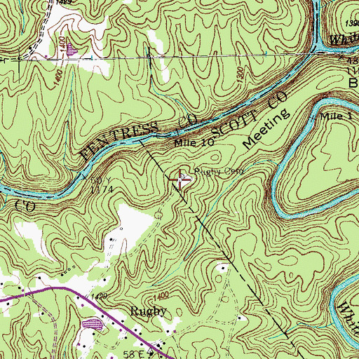 Topographic Map of Rugby Cemetery, TN