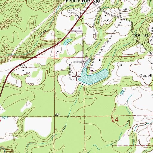 Topographic Map of Ernest L Dyess Dam, AL
